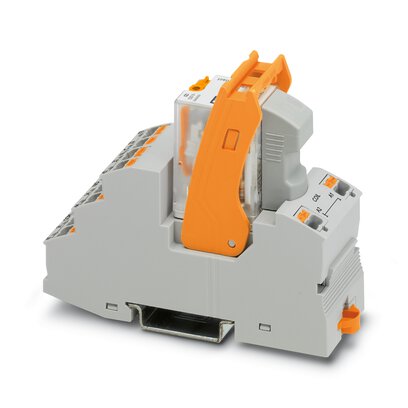 Phoenix Contact Interface Relay and Base; RIF-2-RPT-LV-120AC/4X21; Universal; 6A; 4PDT; 120VAC; DIN Rail Mount; Push-In Connection